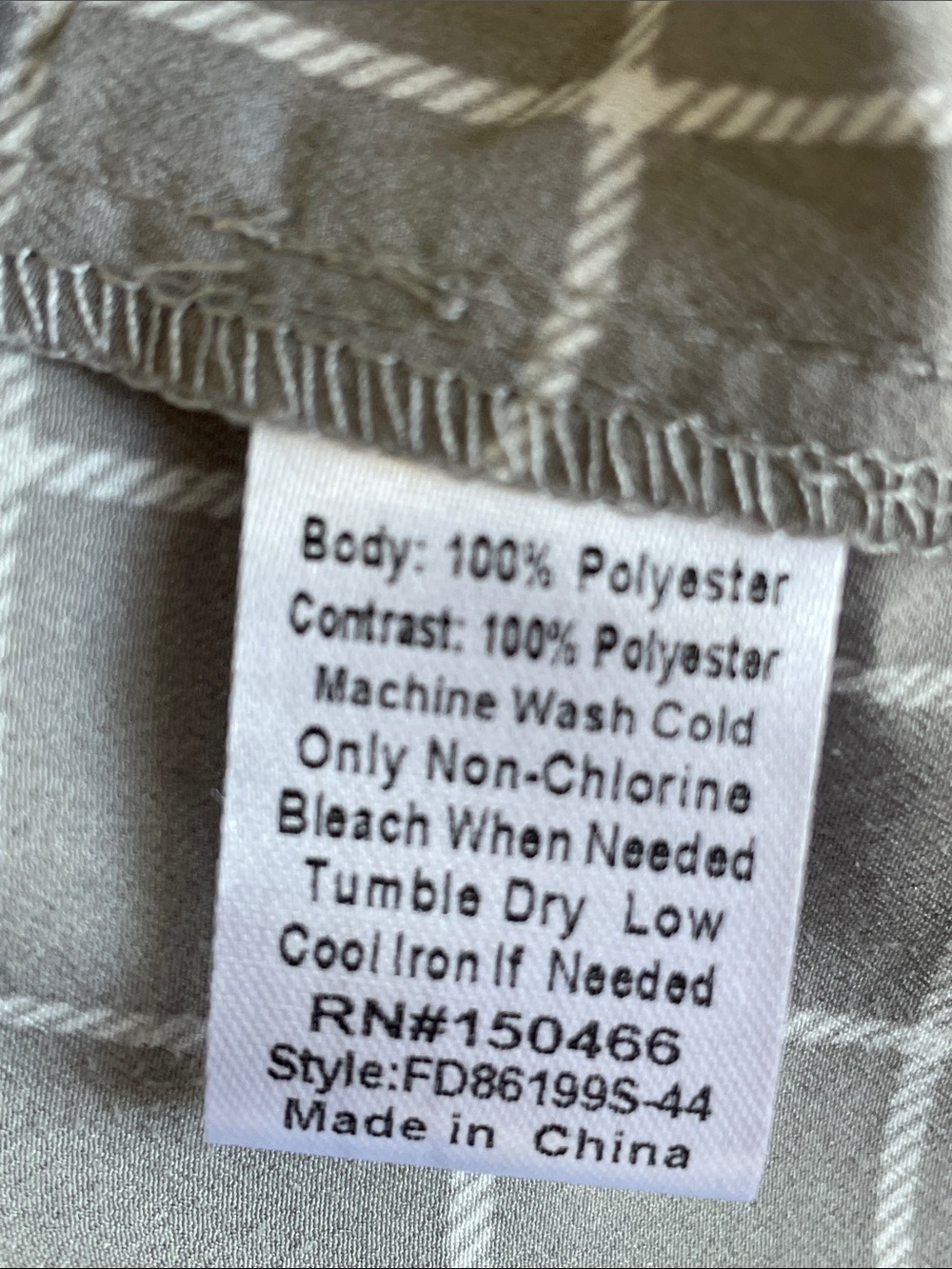 Fun2fun grey windowpane grid pattern blouse - Picture 5 of 5